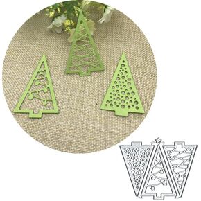3 قطع من قوالب قطع معدنية لشجرة عيد الميلاد، 3 قطع من بطاقات ورق شجرة عيد الميلاد قطع استنسل لبطاقات النقش DIY وعلامات الكتب والورق المزخرف لسكرابوكينغ in Kuwait
