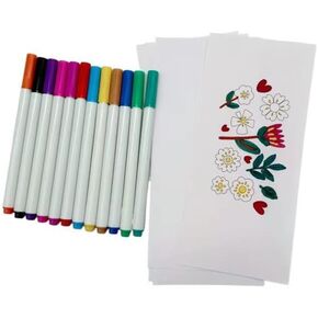 FOKOCALI 12pcs Sublimation Markers Pens with 30 Sheets 3.7" x 8.3" Mug-Sized Sublimation Paper Set for Sublimation Tumbler Mugs T-shirt DIY Heat
