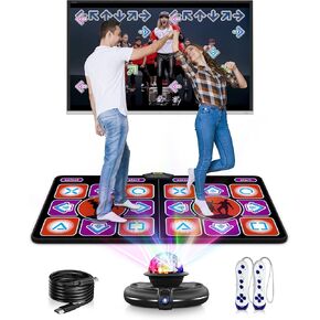 Dance Mat - Wireless Electronic Dance Mat for TV with Camera, Non-Slip Exercise Dance Pad with Yoga Mode for Kids & Adults, Family-Friendly Game Mat Toy Gift for Girls & Boys (Purple)