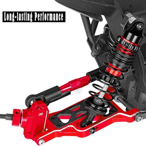 Upgrades Parts for 1/10 Slash 2WD,Slash VXL 2WD RC Shocks&Front Rear Suspension A Arms&Caster Block&Steering Blocks&Rear Stub Axle Carriers&Drive Shaft CVD&Hex Hub&Turnbuckles Camber Link,Red in Saudi Arabia