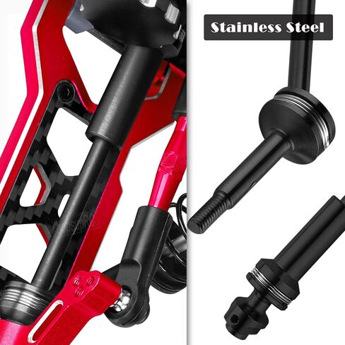 Upgrades Parts for 1/10 Slash 2WD,Slash VXL 2WD RC Shocks&Front Rear Suspension A Arms&Caster Block&Steering Blocks&Rear Stub Axle Carriers&Drive Shaft CVD&Hex Hub&Turnbuckles Camber Link,Red in Saudi Arabia