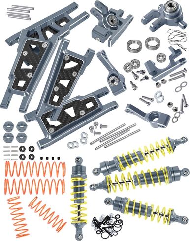 Upgrades Part for 1/10 Slash/Stampede/Rustler/Hoss 4x4 VXL,Alloy RC Shock Absorber,Suspension Arm,Caster Block,Steering Blocks,Rear Stub Axle Carriers,4pcs Wheel Hex,Titanium in Saudi Arabia