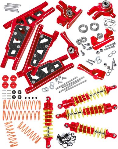 Upgrades Part for 1/10 Slash/Stampede/Rustler/Hoss 4x4 VXL,Alloy RC Shock Absorber,Suspension Arm,Caster Block,Steering Blocks,Rear Stub Axle Carriers,4pcs Wheel Hex,Titanium in Saudi Arabia