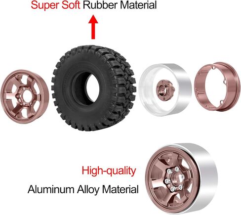OGRC 1.9 RC Crawler Tires and Wheels 12mm Aluminum Alloy Beadlock Rims for Axial SCX10 90046 AXI03007 TRX4 Redcat Gen8 Gen7 1/10 RC Crawler Car (Silver) in Saudi Arabia