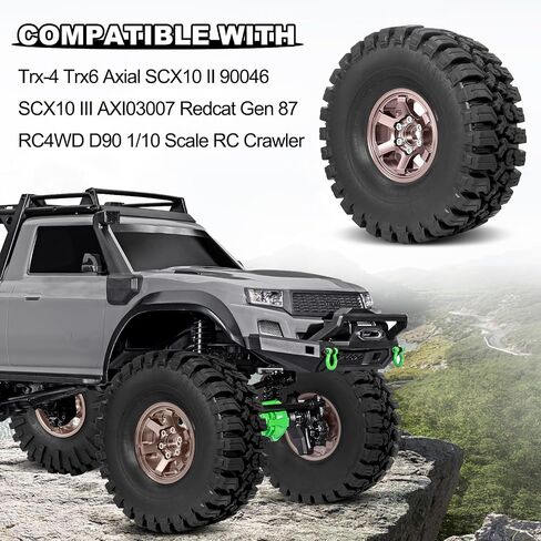 OGRC 1.9 RC Crawler Tires and Wheels 12mm Aluminum Alloy Beadlock Rims for Axial SCX10 90046 AXI03007 TRX4 Redcat Gen8 Gen7 1/10 RC Crawler Car (Silver) in Saudi Arabia
