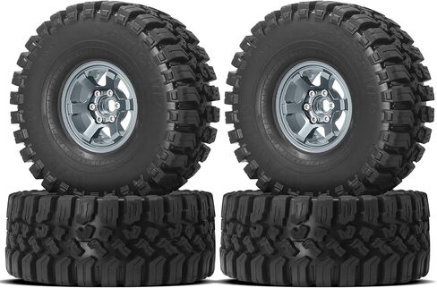 OGRC 1.9 RC Crawler Tires and Wheels 12mm Aluminum Alloy Beadlock Rims for Axial SCX10 90046 AXI03007 TRX4 Redcat Gen8 Gen7 1/10 RC Crawler Car (Silver) in Saudi Arabia