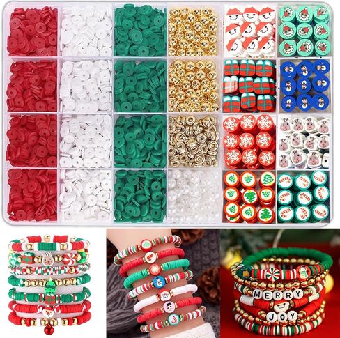 Bracelet Making kit, 1000pcs Polymer Clay Beads Bracelet Making kit, 24 Styles Fruit, Flower, Cake, Butterfly, Necklace, Earrings, DIY Bracelet Making kit Accessories for Women in Saudi Arabia