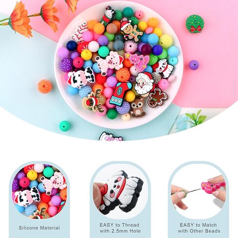 15Pcs Silicone Focal Beads, Character Silicone Beads for Pens, Silicone Beads for Keychain Making Bracelet Necklace Crafts(Halloween) in Saudi Arabia