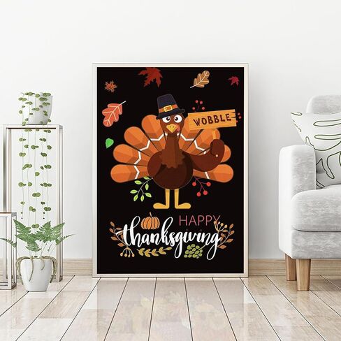 Thanksgiving Diamond Art Kits for Adults Thanksgiving Diamond Painting Kits for Adults DIY 5D Turkey Full Drill Kits with Fall Gem Art Painting Accessories for Home Wall Decor Gifts.12x16 inch in Saudi Arabia