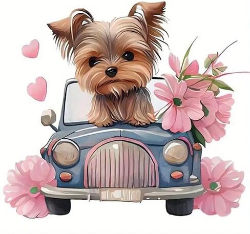 JFYHAB Dog Diamond Painting Kits for Adults, Truck Dog Diamond Art Kits Adults Beginner Diamond Painting Animal Dog, Diamond Painting Kit for Parent-Child Home Wall Decor 12x12 Inch in Saudi Arabia