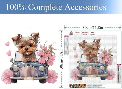 JFYHAB Dog Diamond Painting Kits for Adults, Truck Dog Diamond Art Kits Adults Beginner Diamond Painting Animal Dog, Diamond Painting Kit for Parent-Child Home Wall Decor 12x12 Inch in Saudi Arabia