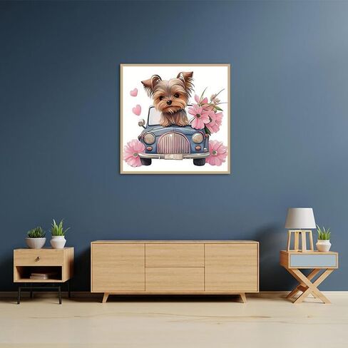 JFYHAB Dog Diamond Painting Kits for Adults, Truck Dog Diamond Art Kits Adults Beginner Diamond Painting Animal Dog, Diamond Painting Kit for Parent-Child Home Wall Decor 12x12 Inch in Saudi Arabia