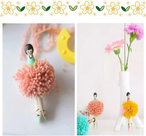 Pompom Makers, 4 Sizes Fluff Ball Weaver Needle Pompom Maker Sets-DIY Pompoms Craft Doll Making Kits Contain 1pcs Scissors + 10pcs Knitting Stitch Markers + 10pcs Plastic Needles(25) in Kuwait