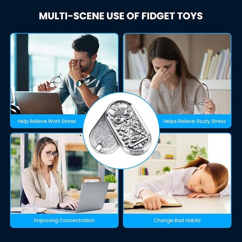 Metal Fidget Slider, Magnetic Slider Fidget Toy, Owl EDC Fidget Haptic Coin Toy for Adults, Cool Metal Fidget Toy for Anxiety and Stress Relief, Great Gift Choice for Father or Friends & Man in Saudi Arabia