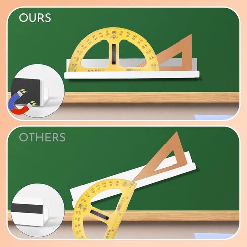 2 Pack Magnetic Bookshelf for Whiteboard Classroom, White Magnetic Floating Book Shelves Magnetic Book Display Shelf for Kids Room Teacher Classroom Holds up to 11 lb (White) in Saudi Arabia