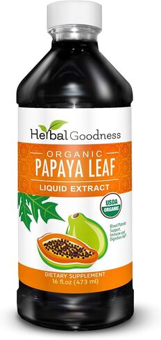 USDA Organic Papaya Leaf Extract for Platelets 1oz - Papaya Enzymes for Digestion and Blood Platelets Supplement - Supports Immune System and Gut Health - Non GMO - Made in The USA in Kuwait