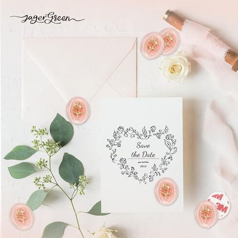 Wax Seal Stickers for Wedding Invitation, 24 Pcs Gold & Coral Pink Self Adhesive Sealing Wax Sticker, Envelope Seal Stickers with Rose Pattern for Gifts Wrapping, Christmas, Party, Decor in Saudi Arabia
