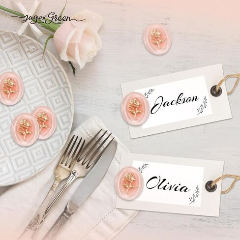Wax Seal Stickers for Wedding Invitation, 24 Pcs Gold & Coral Pink Self Adhesive Sealing Wax Sticker, Envelope Seal Stickers with Rose Pattern for Gifts Wrapping, Christmas, Party, Decor in Saudi Arabia