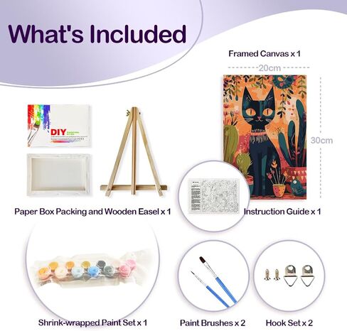 Framed with Easel Paint by Numbers Kit for Adults Beginners, Girls' Picnic Easy Acrylic Watercolors Oil Number Painting Art on Streched Canvas with Easel for Home Wall Decor and Gift 7.8x11.8inch in Kuwait