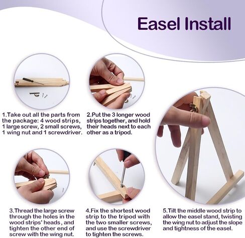 Framed with Easel Paint by Numbers Kit for Adults Beginners, Girls' Picnic Easy Acrylic Watercolors Oil Number Painting Art on Streched Canvas with Easel for Home Wall Decor and Gift 7.8x11.8inch in Kuwait