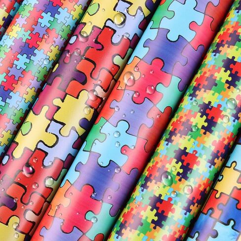 Tintnut Puzzles الفينيل الدائم - 10 ورقات 12 بوصة × 10 بوصة، ألغاز الوعي بالتوحد لاصقة من الفينيل، أوراق الفينيل الدائمة، نمط ملصق ذاتي من الفينيل المقاوم للماء متوافق مع Cricut أو صورة ظلية in Kuwait