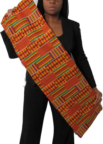 African Kente Print #3- Serengeti Fabric (1 Yard) kente African print fabric cotton 44 " wide head wrap head tie scarf choir African dance black history month African American men women kids in Saudi Arabia