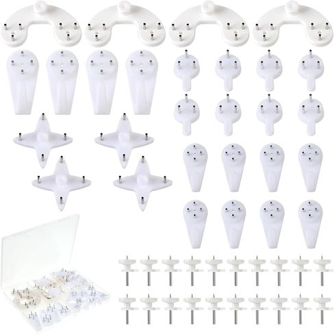 48 Pcs Concrete Wall Hooks Invisible Traceless Nail Picture Hanging Kit No Damage Art Painting Photo Frame Hangers for Concrete Wall Cement Hardwall Stucco Brick Drywall and Wooden in Saudi Arabia