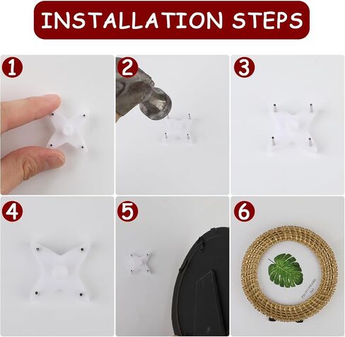 48 Pcs Concrete Wall Hooks Invisible Traceless Nail Picture Hanging Kit No Damage Art Painting Photo Frame Hangers for Concrete Wall Cement Hardwall Stucco Brick Drywall and Wooden in Saudi Arabia
