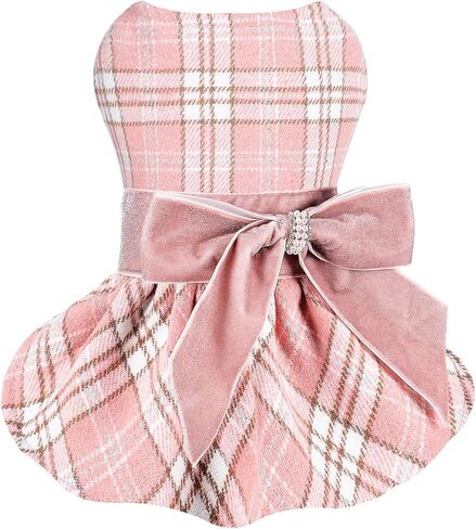 Sebaoyu Dog Christmas Sweater Dress, Winter Cute Warm Fleece Dog Sweater Dresses for Small Dogs Girl, Chihuahua Yorkie Soft Pet Doggie Coat Clothing Flanne Lining Cat Apparel (Red, XXS) in Saudi Arabia