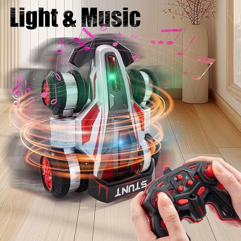 Remote Control Car, RC Stunt Car Toys for Ages 6-12, 2.4GHz 4WD RC Car for Kids Gift, 360° Rotating Monster Truck Toys for Girls RC Truck Toy Cars for Boys in Saudi Arabia