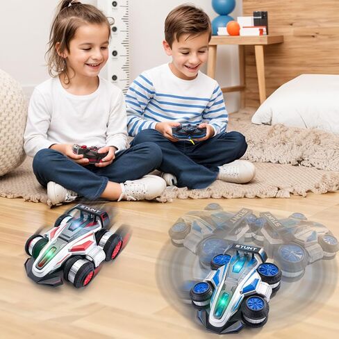 Remote Control Car, RC Stunt Car Toys for Ages 6-12, 2.4GHz 4WD RC Car for Kids Gift, 360° Rotating Monster Truck Toys for Girls RC Truck Toy Cars for Boys in Saudi Arabia