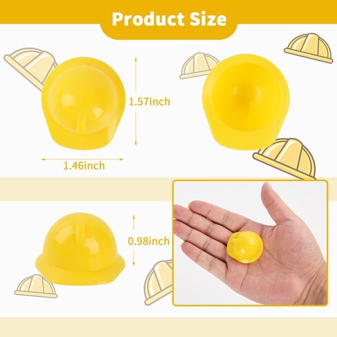 Miniature Construction Hat 25Pcs, Mini Construction Doll Hats Plastic Miniature Bottle Topper Hats for Party in Kuwait