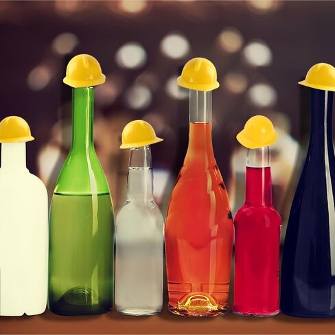 Miniature Construction Hat 25Pcs, Mini Construction Doll Hats Plastic Miniature Bottle Topper Hats for Party in Kuwait