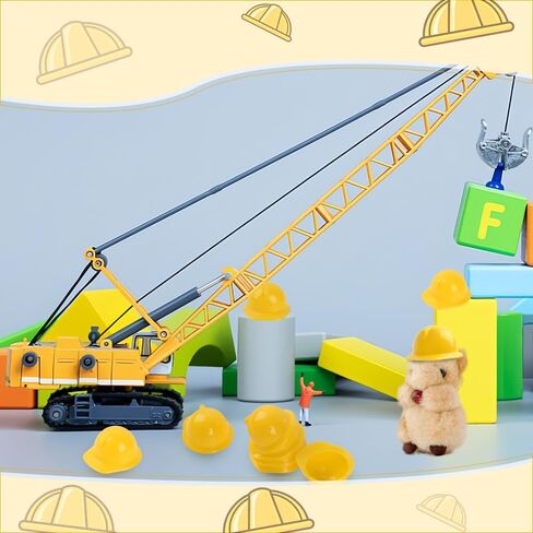 Miniature Construction Hat 25Pcs, Mini Construction Doll Hats Plastic Miniature Bottle Topper Hats for Party in Kuwait