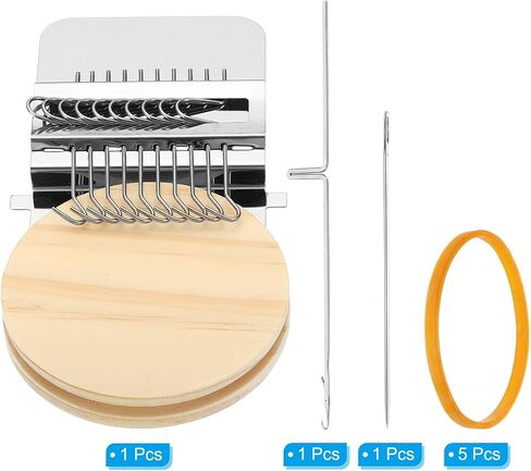 PATIKIL 28 Hooks Mini Weaving Machines Kit, Metal Quickly Small Darning Weave Tool with Accessories for Mending Knitting Stitching Clothes DIY, Style 1 in Saudi Arabia