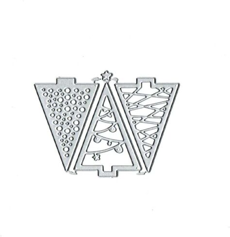 3 قطع من قوالب قطع معدنية لشجرة عيد الميلاد، 3 قطع من بطاقات ورق شجرة عيد الميلاد قطع استنسل لبطاقات النقش DIY وعلامات الكتب والورق المزخرف لسكرابوكينغ in Kuwait