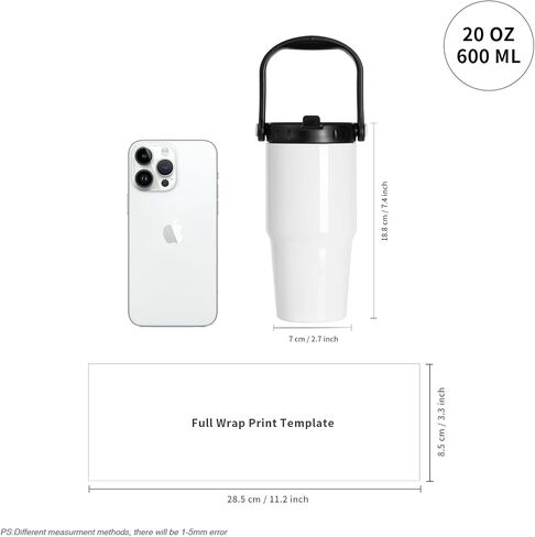 PYD Life Sublimation Tumblers Blanks 20 OZ White Vacuum Insulated with Portable Lid and Sippy Up Straw Travel Coffee Mugs Cups for Tumbler Heat Press 4 Pack in Saudi Arabia