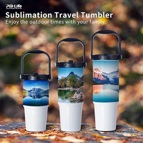 PYD Life Sublimation Tumblers Blanks 20 OZ White Vacuum Insulated with Portable Lid and Sippy Up Straw Travel Coffee Mugs Cups for Tumbler Heat Press 4 Pack in Saudi Arabia