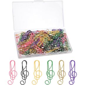 100 قطعة من مشابك ورق الموسيقى، 6 ألوان معدنية للنوتات الموسيقية، مشابك مرجعية للنوتات الموسيقية الملونة، مشابك ورقية معدنية لدفتر ملاحظات المدرسة والمكتب in Kuwait