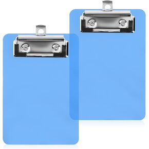 2 Pcs Mini Clipboard, Small Clipboards, 4" x 6" Clip Board Notepads Clipboard, Memo Size Plastic Clipboard, Pocket Clipboard(Blue)