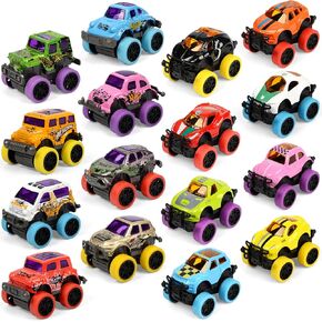 16 Pack Die-cast Mini Monster Truck for Boys and Girls,Pull Back Alloy Trucks Toy,Mini Pull Back Cars,Die-cast Race Cars for Kids Party Favors