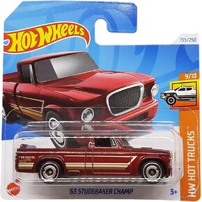 Hot Wheels 63 Studebaker Champ Red HW Hot Trucks 9/10 1:64 Die-Cast