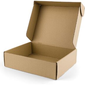 Mat Board Center, 13x10x2 Shipping Box Mailer Small Business, Flat Gift Packaging Heavy Duty Box, Corrugated Cardboard Mailing Box, Brown, 20 Pack