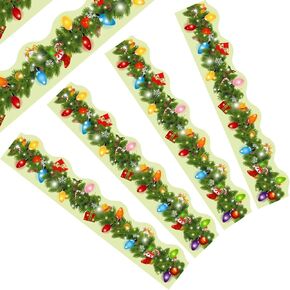 60 ft Christmas Classroom Borders Bulletin Decoration, Colorful Christmas Border Winter Holiday Bulletin Board Background for Home Classroom School Xmas Party Bulletin Boards Decor (Bulb Style)