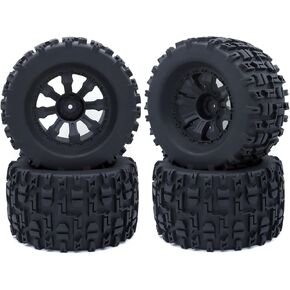 RC Truck 2.8 "Tires and Wheel Rim 12mm Hex Compatible for1/10 HPI HSP Savage XS TM Flux ARRMA 1/10 Gorgon KDM.Racing Successor HNR H9801 Mars Off Road Monster,Set of 4