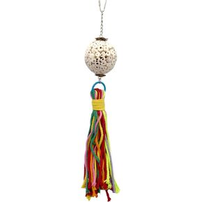 by M&M 1598 Rainbow Sola Shredder - Handcrafted Foraging Bird Cage Toy, Bright Colors, Soft Natural Cotton, Handmade Sola Ball, Beak and Feet Fun, Enticing in Cages