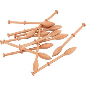 12pcs Wooden Lace Bobbin, Professional Lace Robbin Weaving Tool, Practical DIY Beech Lace Bobbin Sewing Tool Hand Knitting DIY Tools for Sweaters Hats Scarves Gloves Socks Shoes