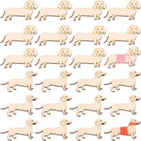 NBEADS 24 Pcs 2 Styles Wooden Animals Floss Bobbins, 2 Sizes Front and Side Dog Shaped Cross Stitch Bobbin Pet Theme Embroidery Thread Cards Winding Board for DIY Sewing Storage