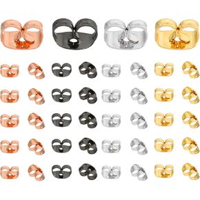 PATIKIL 40 Pcs Earring Backs, Steel Locking Earring Backs Replacements Hypoallergenic Metal Earring Stopper Secure Locking Charm for Studs, Heavy Droopy Earrings, Multicolored