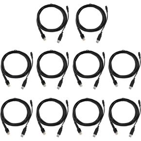 10-Pack USB Cable for Zebra Symbol DS3678-SR DS3678-DP LI3608 LI3678 DS3600 DS3608 DS8108 Barcode Scanner,CBA-U42-S07PAR USB Cable USB-A to RJ-45 3M/9.8FT Straight 12V